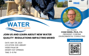 flyer for May 29 water talks