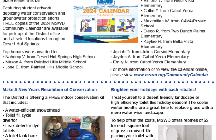 Dec 2023 Water Mater Newsletter Screen Shot