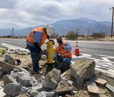 Photo of MSWD employees working outside